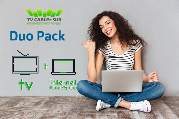 Visión engañar Señal Plan Duo Pack Internet Fibra Óptica 10 MB de descarga + Televisión Digital  y Análoga. – TV CABLE SUR